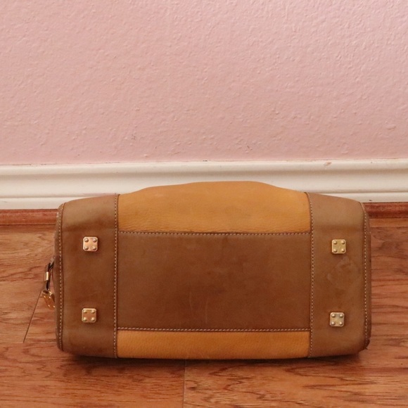 LOEWE Amazona 35 Anagram Embossed Leather Brown  Handbag Authentic Vintage - Picture 4 of 14